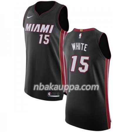 Miami Heat Okaro White 15 Nike 2017-18 Musta Pelipaidat Swingman - Miesten